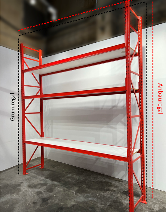 Mounting rack for wholesale shelves / light heavy duty shelves per unit 2.50 m of width, Tegometall